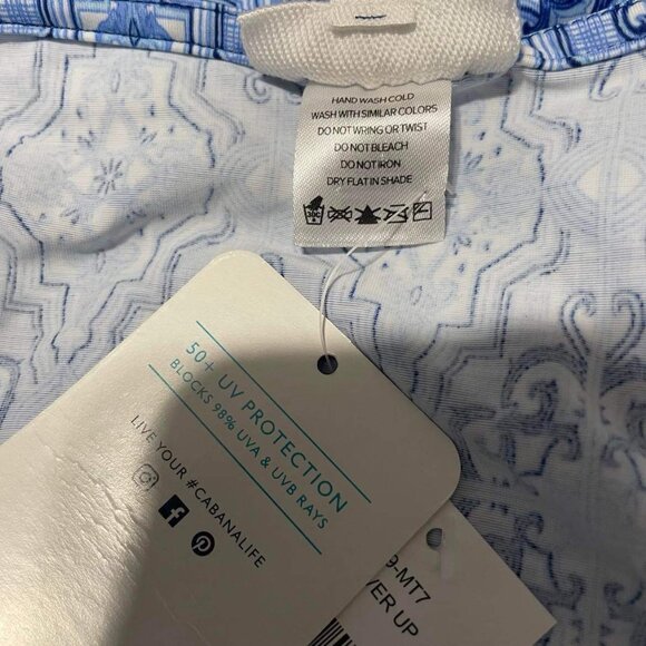 NEW Cabana Life Size Large  Top Cover Up SPF UPF Fringe - Picture 6 of 7